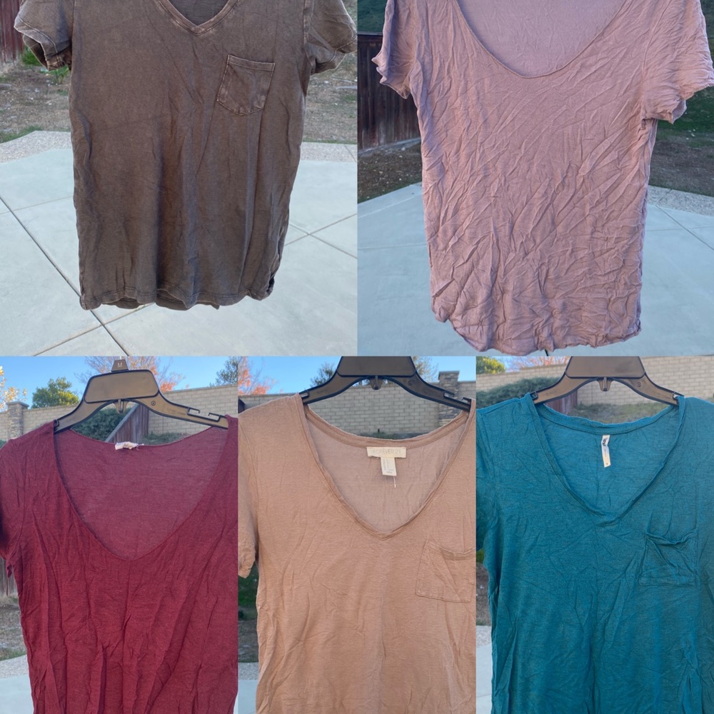 5 Tees (different colors, different brands)